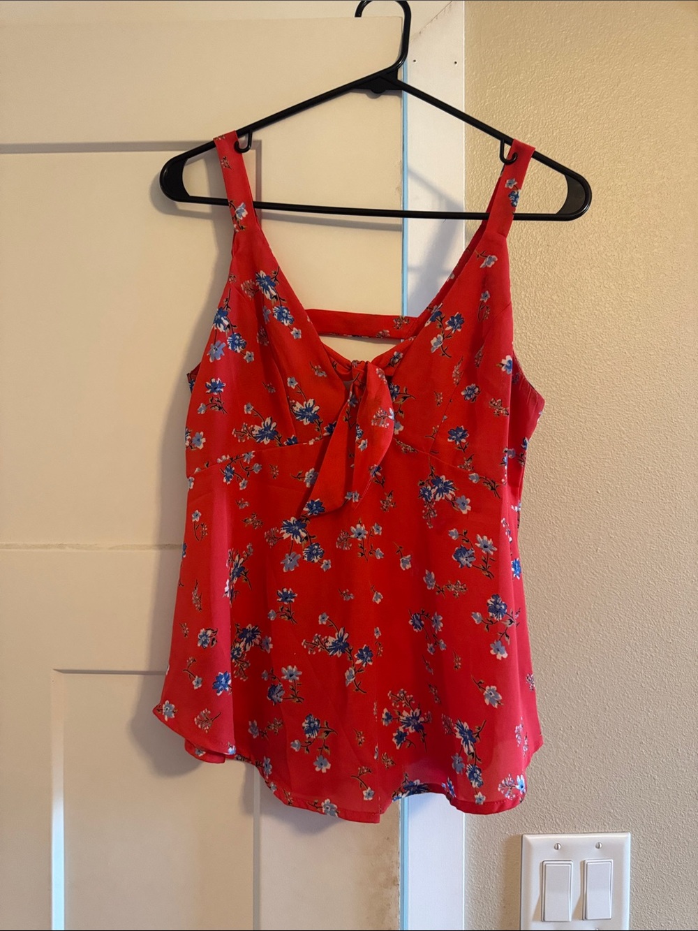 Sienna Sky Red Floral Tie-Front Tank